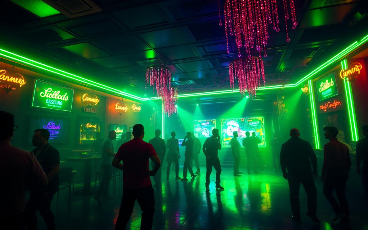 Discoteca com luzes neon